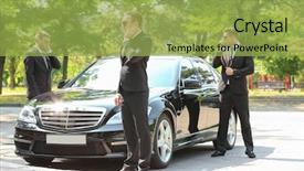  Presentation with outdoors - Theme having surveillance - handsome bodyguards near car outdoors background and a yellow colored foreground
