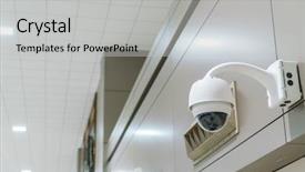  Presentation with cctv camera - Theme enhanced with surveillance cameras - cctv camera operating inside background and a light gray colored foreground