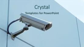  Presentation with security camera - Slides with surveillance cameras - security camera mounted background and a  colored foreground