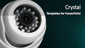  Presentation with cctv camera - Amazing presentation theme having surveillance cameras - security cctv camera on blue backdrop and a  colored foreground