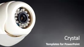  Presentation with cctv camera - Theme consisting of surveillance cameras - security cctv camera on grey background and a gray colored foreground