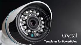  Presentation with cctv camera - PPT theme featuring surveillance cameras - security cctv camera on grey background and a dark gray colored foreground