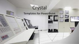  Presentation with surveillance - Slide deck having surveillance control room interior background and a light gray colored foreground