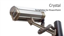  Presentation with surveillance - Slide deck featuring surveillance high-definition camera isolated background and a white colored foreground