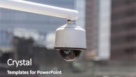  Presentation with camera security - Amazing PPT layouts having surveillance system - urban overhead security camera backdrop and a dark gray colored foreground