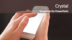  Presentation with number - Theme enhanced with survey phone - finger touch number on smartphone background and a tawny brown colored foreground