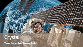  Presentation with survey - Colorful theme enhanced with survey satellite - international space station and astronaut backdrop and a coral colored foreground