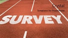  Presentation with survey - Presentation theme enhanced with survey written on running track background and a red colored foreground