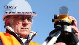  Presentation with engineering survey - Amazing presentation having mature surveyor in construction site backdrop and a light blue colored foreground