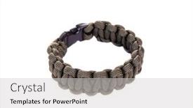  Presentation with survival - PPT theme enhanced with survival-bracelet-made-from-camouflage background and a light gray colored foreground