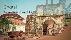  Presentation with malacca - Slide deck with surviving-gate background and a light blue colored foreground