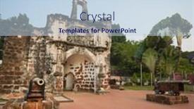  Presentation with malacca - Colorful PPT theme enhanced with surviving-gate backdrop and a sky blue colored foreground