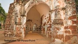  Presentation with malacca - Amazing theme having surviving-gate backdrop and a coral colored foreground