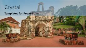  Presentation with malacca - Cool new slides with surviving-gate backdrop and a light blue colored foreground