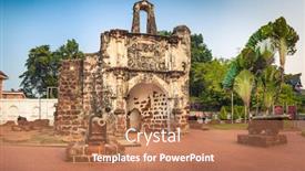  Presentation with malacca - PPT layouts with surviving-gate background and a coral colored foreground
