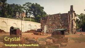  Presentation with malacca - Slide deck with surviving-gate background and a tawny brown colored foreground