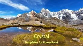  Presentation with scene - PPT layouts featuring surviving wild - hiking scene in cordillera mountains background and a tawny brown colored foreground