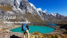  Presentation with hiking - Slides having surviving wild - hiking scene in cordillera mountains background and a gray colored foreground