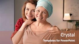  Presentation with cancer - Audience pleasing slides consisting of survivor - young woman visiting her mother backdrop and a coral colored foreground