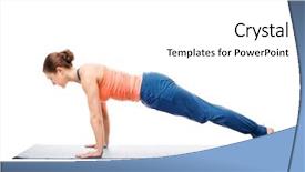  Presentation with posture - Audience pleasing slide deck consisting of surya - woman doing yoga asana utthita backdrop and a white colored foreground
