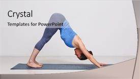  Presentation with sun salutation - Theme enhanced with awana - woman doing ashtanga vinyasa yoga background and a white colored foreground