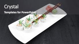  Presentation with cucumber cream - Presentation theme enhanced with sushi - california roll with cucumber background and a  colored foreground