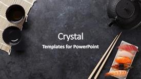  Presentation with japanese green tea - Slides featuring sushi and green tea background and a dark gray colored foreground