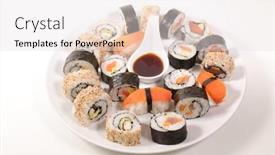  Presentation with soy - PPT theme enhanced with sushi-and-maski-with-soy background and a white colored foreground