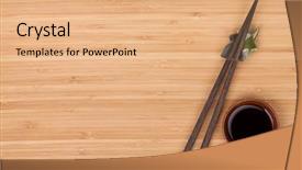  Presentation with soy sauce - Presentation theme consisting of sushi chopsticks and soy sauce background and a coral colored foreground