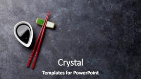  Presentation with soy sauce - Amazing PPT theme having sushi chopsticks and soy sauce backdrop and a dark gray colored foreground