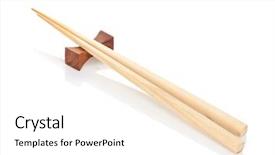  Presentation with chopsticks - Amazing presentation design having sushi chopsticks isolated on white backdrop and a white colored foreground