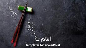  Presentation with chopsticks - Slide deck with sushi chopsticks on stone table background and a dark gray colored foreground