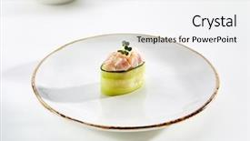  Presentation with sea cucumber - Amazing theme having sushi in cucumber with sea backdrop and a white colored foreground