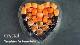  Presentation with shape heart - Theme enhanced with sushi-in-the-heart-s background and a  colored foreground