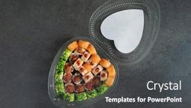  Presentation with shape heart - PPT theme featuring sushi-in-the-heart-s background and a  colored foreground