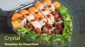  Presentation with shape heart - Presentation with sushi-in-the-heart-s background and a  colored foreground