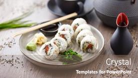 Presentation with philadelphia - Slides with sushi-maki-rolls-philadelphia background and a violet colored foreground