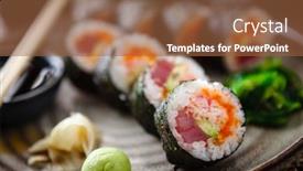  Presentation with fish tuna - Cool new presentation with sushi-maki-rolls-with-tuna backdrop and a tawny brown colored foreground