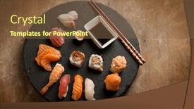  Presentation with chopstick - Slides featuring sushi-mix-with-chopstick background and a tawny brown colored foreground