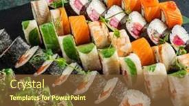  Presentation with sushi - Cool new presentation theme with sushi-on-the-black-background backdrop and a tawny brown colored foreground