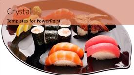  Presentation with paths - Presentation featuring sushi-on-the-black-plate background and a red colored foreground