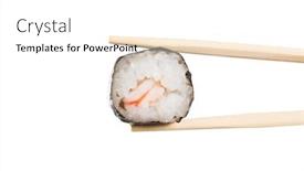  Presentation with chopstick - Slide set having sushi roll with chopstick isolated on white background japanese sushi food with wooden chopstick close up of sushi held roll between wooden chopstick background and a white colored foreground
