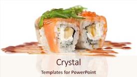  Presentation with red seaweed - Amazing presentation design having salmon eel fish wakame seaweed backdrop and a lemonade colored foreground