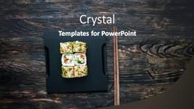  Presentation with sushi - Presentation theme with sushi rolls with vegetable filling background and a dark gray colored foreground