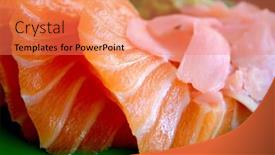  Presentation with sushi - Amazing theme having sushi salmon backdrop and a coral colored foreground