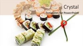  Presentation with yin yang - Colorful slide deck enhanced with sushi set - different types backdrop and a coral colored foreground