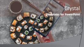  Presentation with blog - Beautiful slides featuring sushi-set-on-a-round backdrop and a violet colored foreground