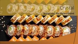  Presentation with sushi - Presentation with sushi-set-on-the-black background and a gold colored foreground