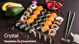  Presentation with philadelphia - Presentation having sushi set with salmon eel background and a  colored foreground