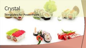  Presentation with sushi - Presentation featuring sushi set background and a blonde colored foreground